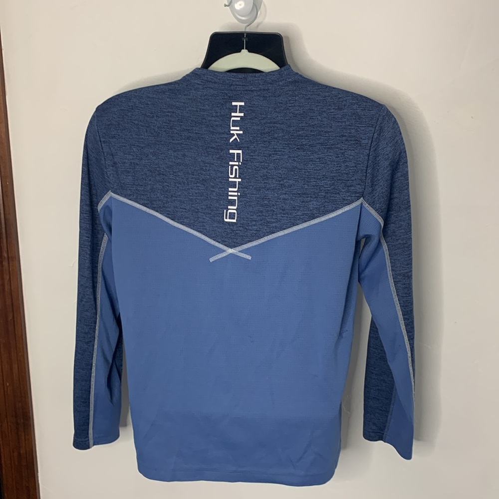 HUK Performance Fishing Blue Long Sleeve Shirt - Picture 6 of 11
